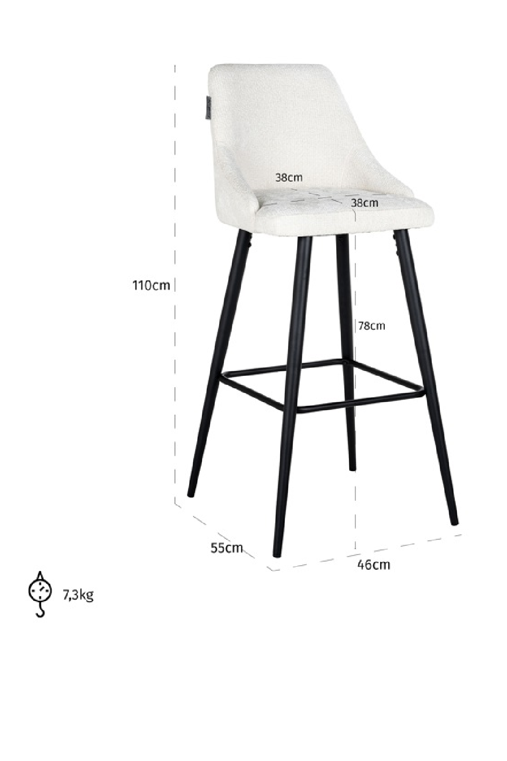 Modern Minimalist Bar Stools (2) | OROA Brooke | Oroa.com