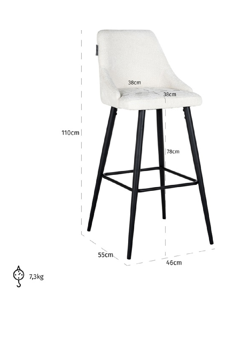 Modern Minimalist Bar Stools (2) | Richmond Interiors Brooke | Oroa.com