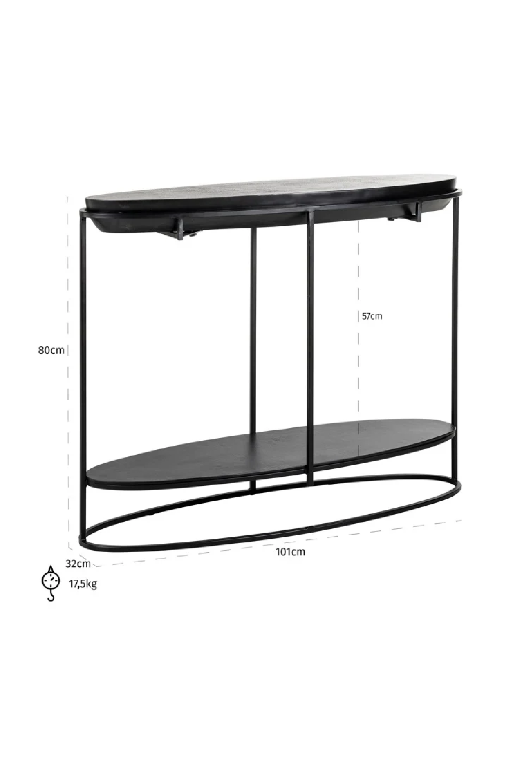 Black Aluminium Console | OROA Calesta | Oroa.com