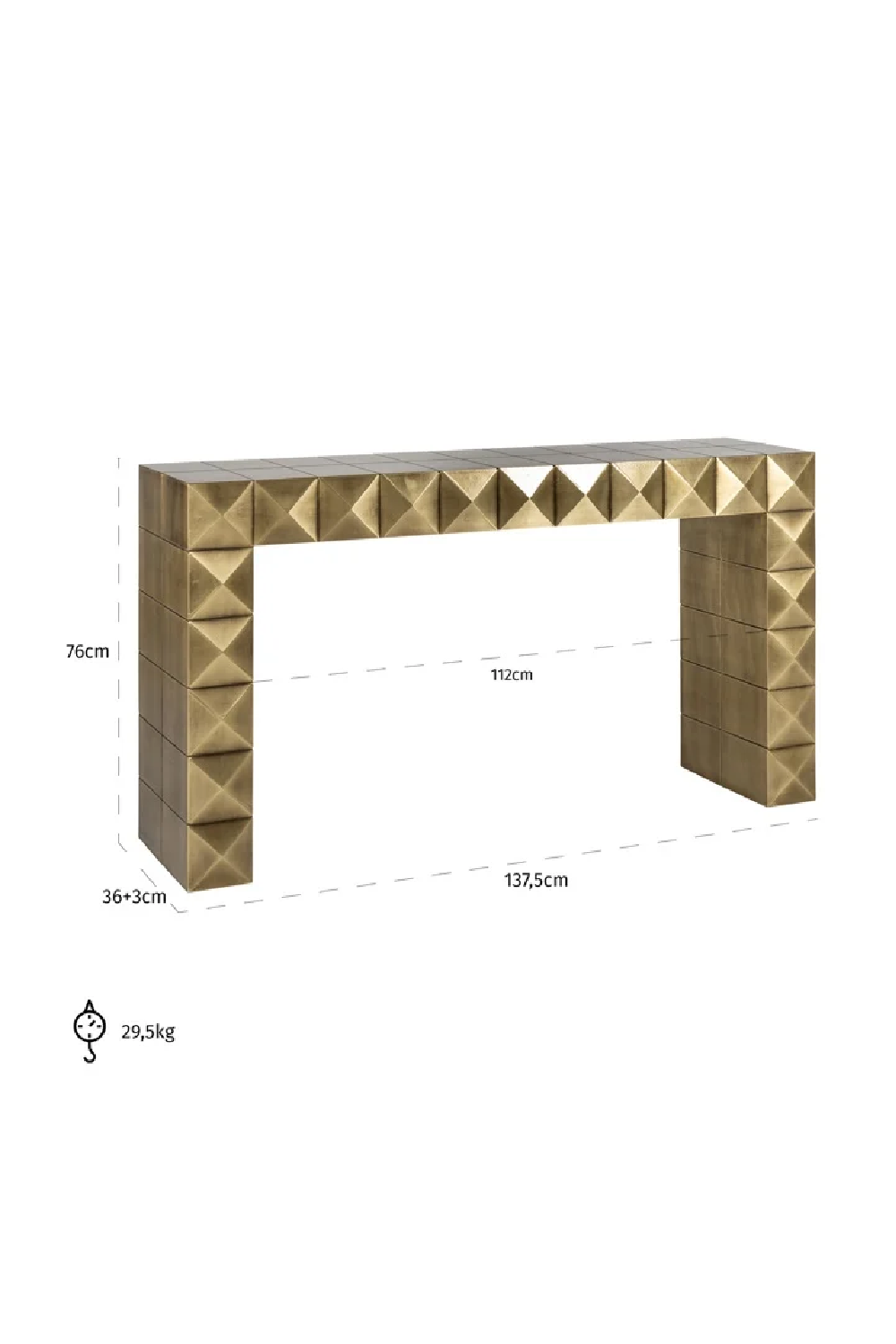 Gold Modern Console | Richmond Interiors Collada | Oroa.com