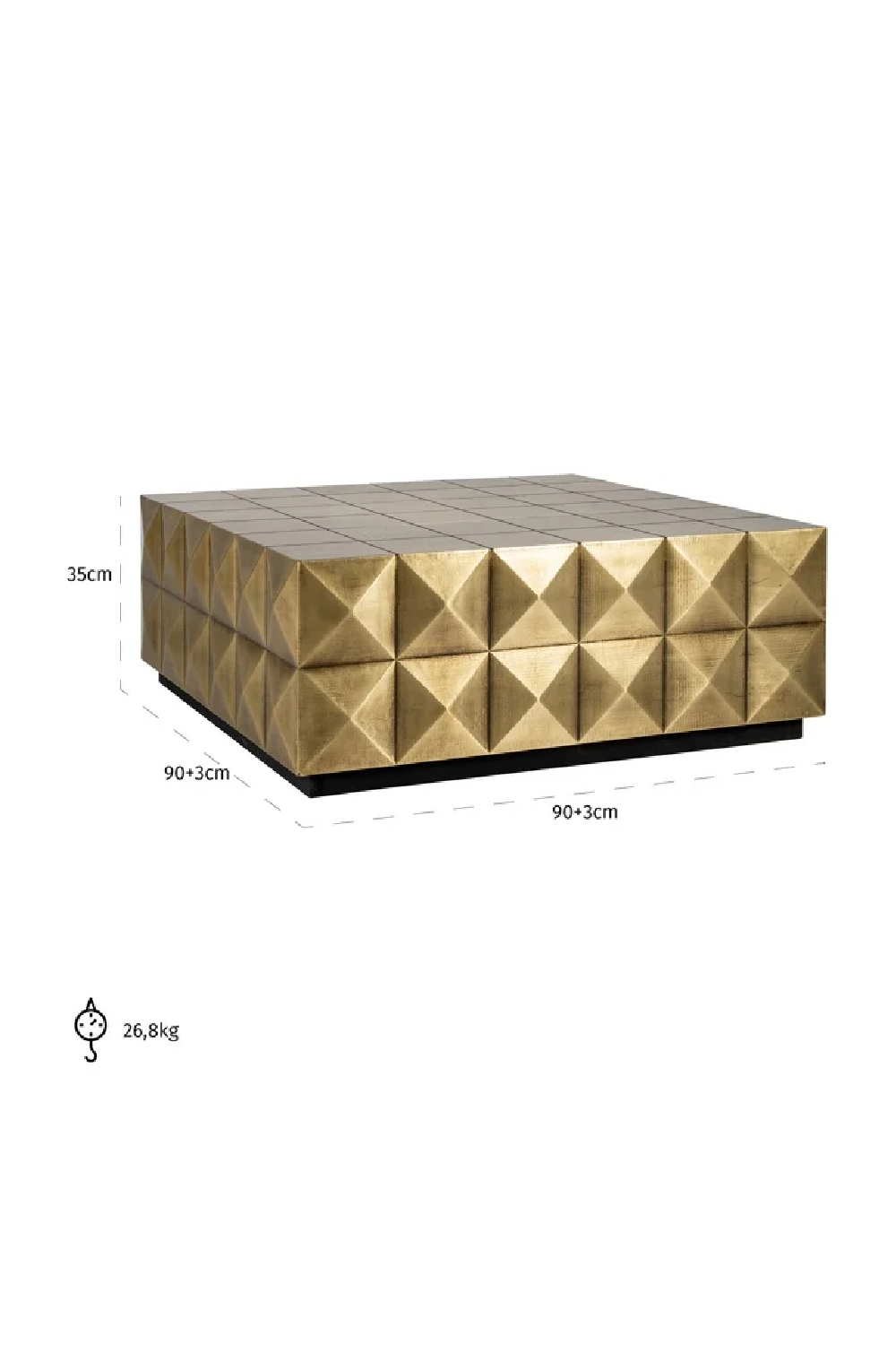 Gold Faceted Coffee Table | OROA Collada | Oroa.com