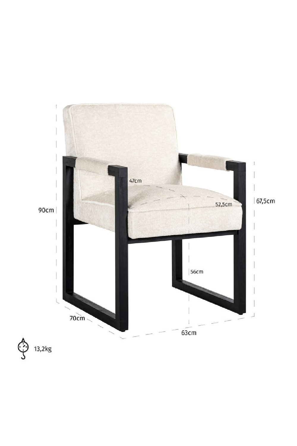 White Chenille Dining Chair | Richmond Interiors Beck | Oroa.com