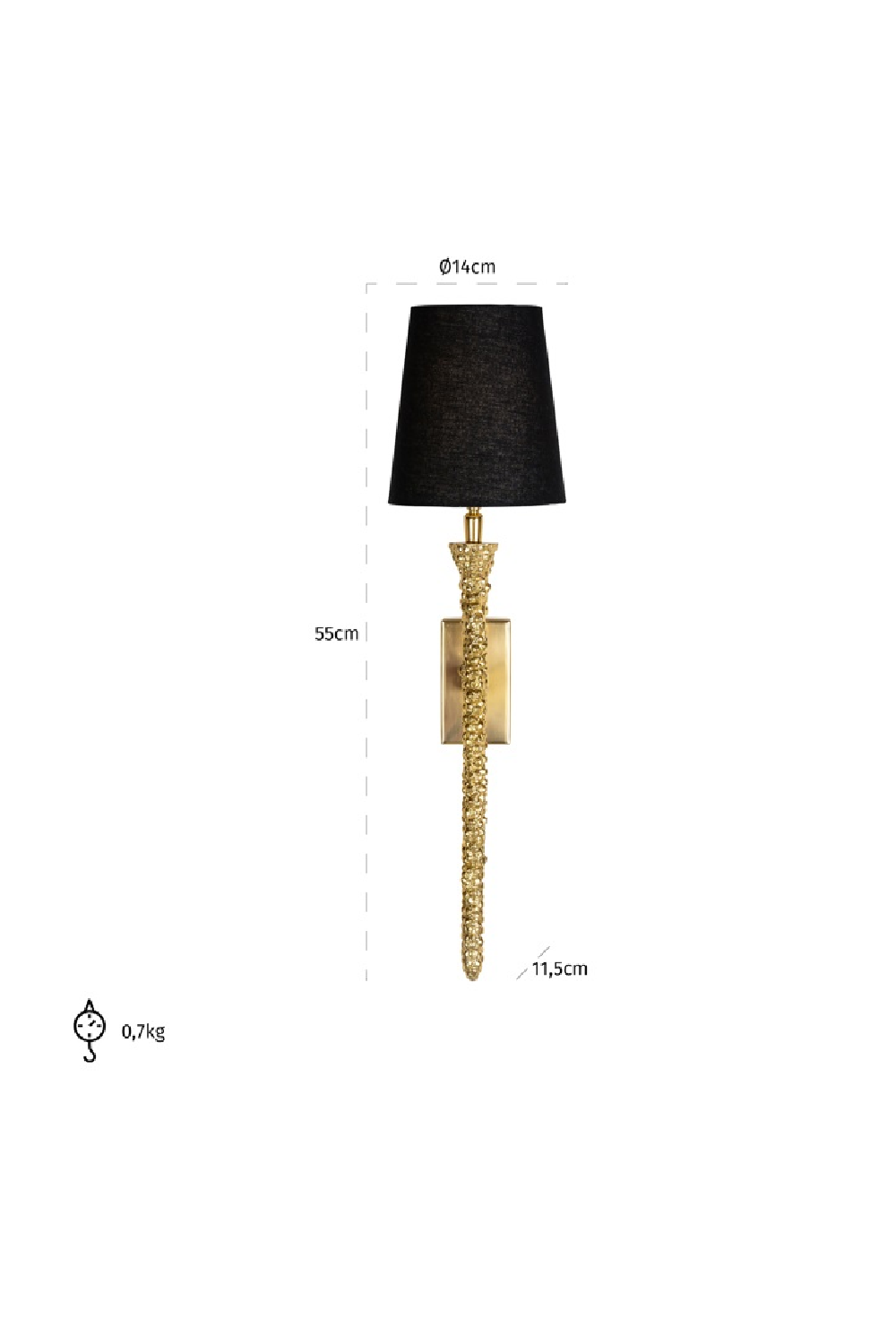 Black Shade Wall Lamp | OROA Flynt | Oroa.com