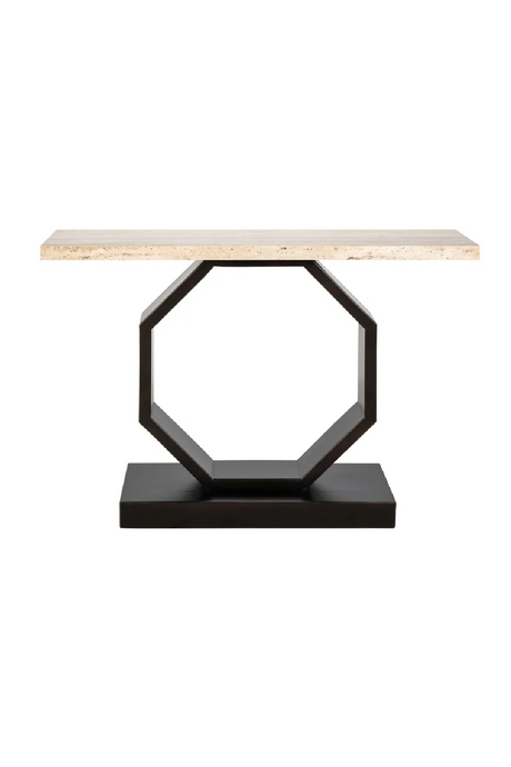 Travertine Pedestal Console Table | Richmond Interiors Avalon | Oroa.com