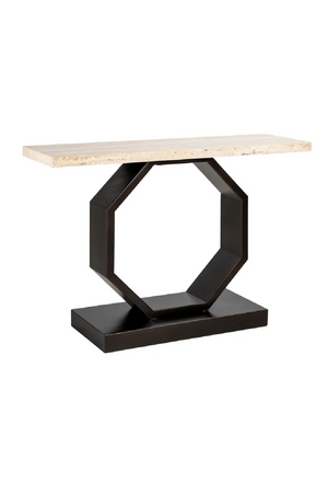 Travertine Pedestal Console Table | Richmond Interiors Avalon | Oroa.com