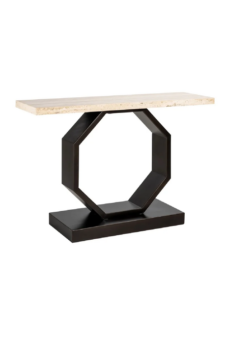 Travertine Pedestal Console Table | Richmond Interiors Avalon | Oroa.com