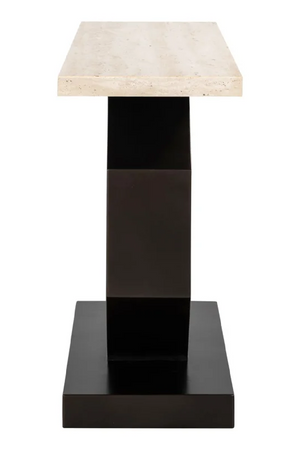 Travertine Pedestal Console Table | Richmond Interiors Avalon | Oroa.com