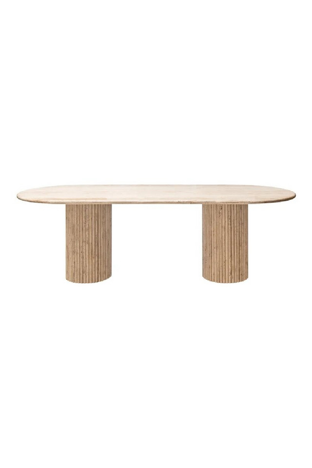 Oval Travertine Modern Dining Table | Richmond Interiors La Cantera | Oroa.com