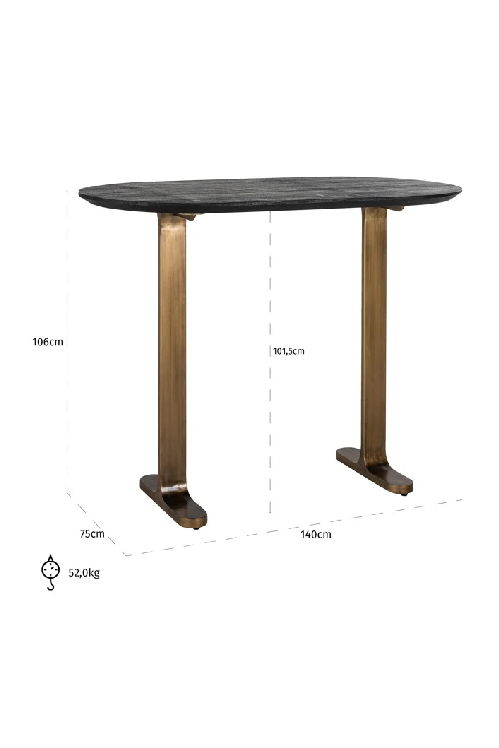 Oval Mango Wood Bar Table | OROA Revelin | Oroa.com