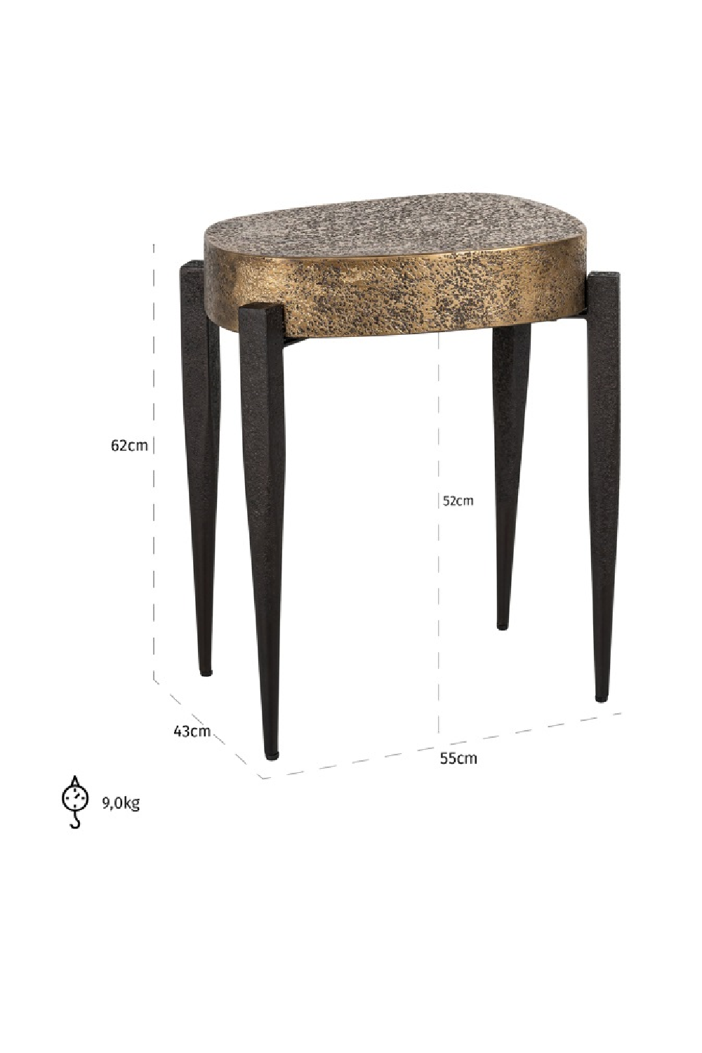 Vintage Gold End Table | OROA Declan | Oroa.com