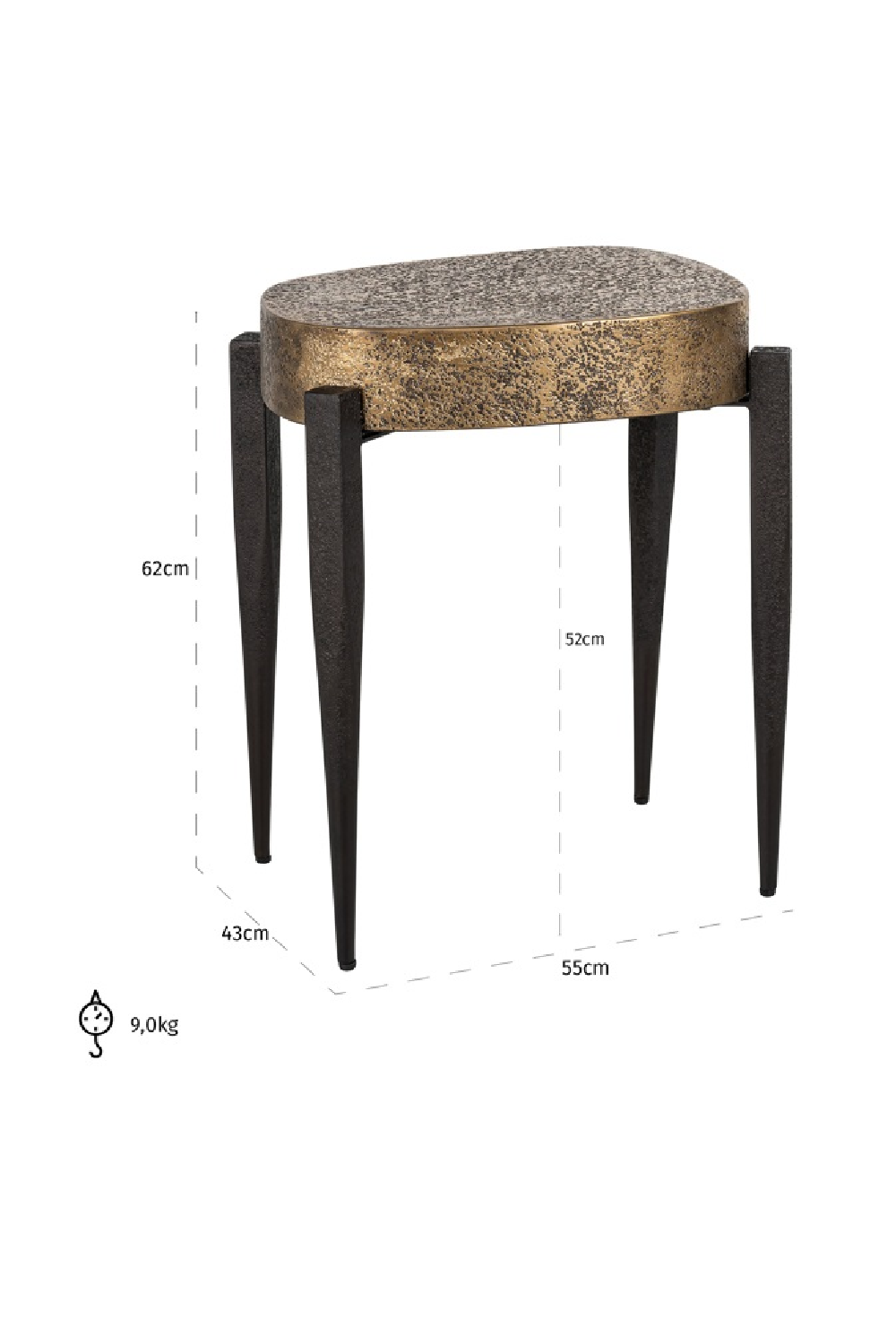 Vintage Gold End Table | Richmond Interiors Declan | Oroa.com