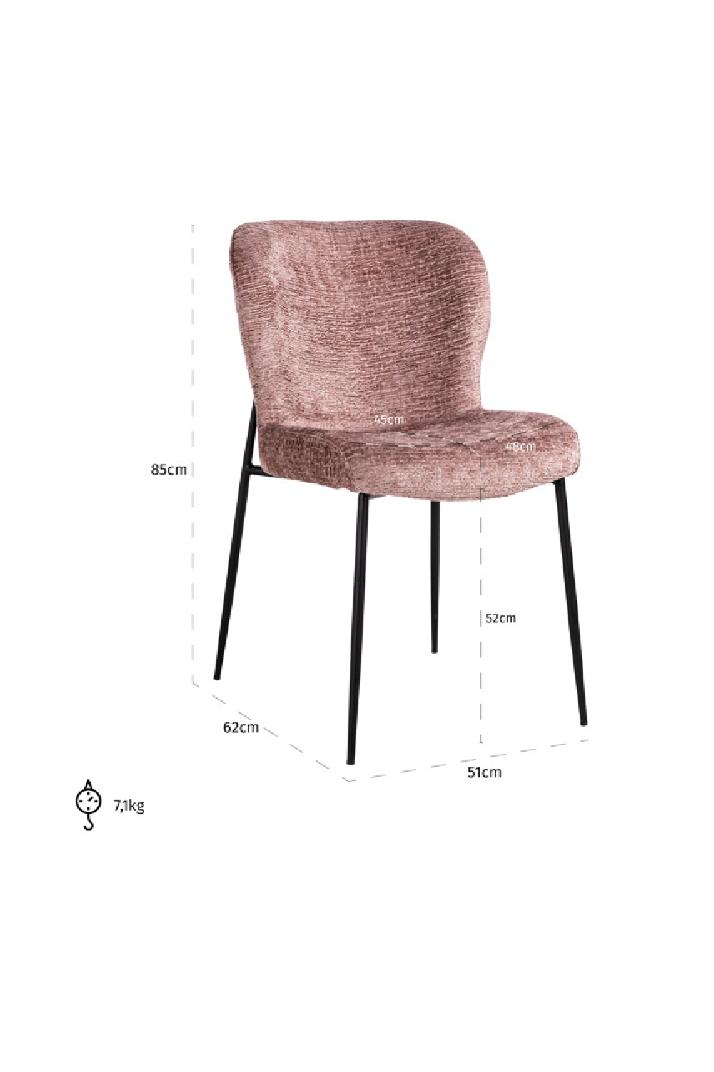 Pink Dining Chair | OROA Darby | Oroa.com