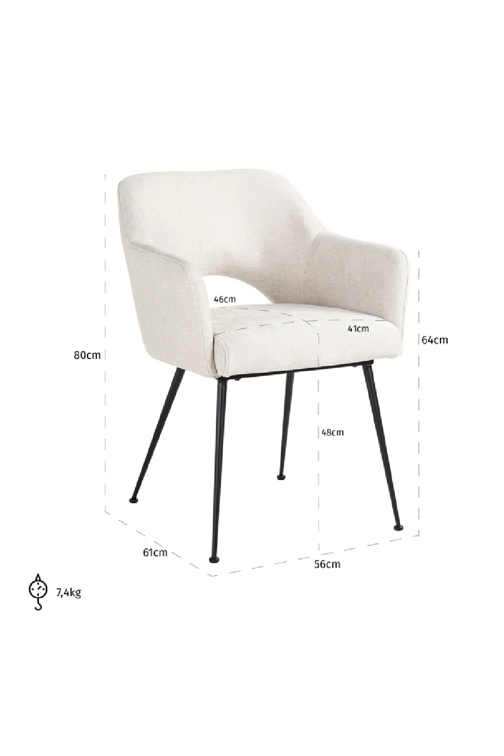 Cut-Out Dining Armchair | OROA Jenthe | Oroa.com