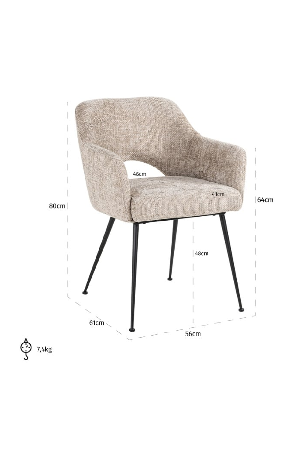 Cut-Out Dining Armchair | OROA Jenthe | Oroa.com