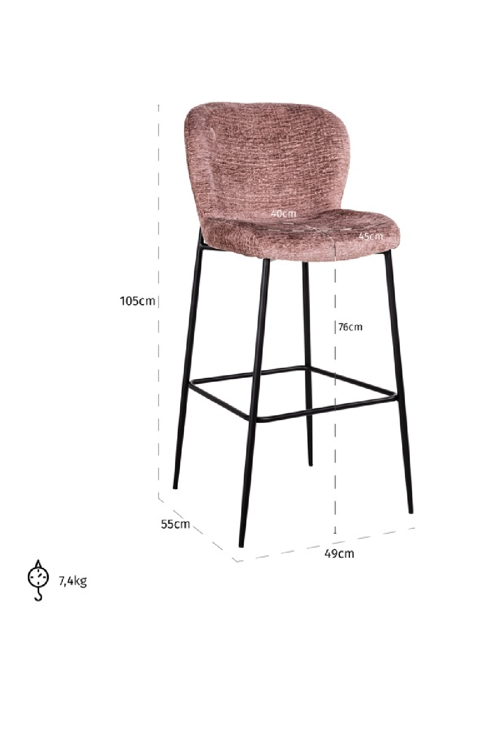 Upholstered Bar Stool | OROA Darby | Oroa.com