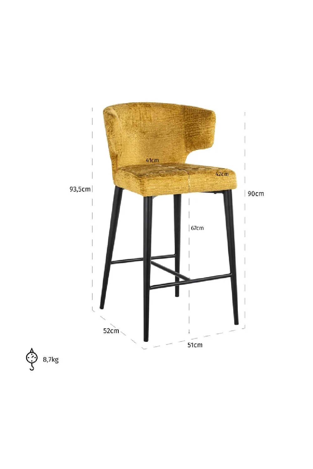 Modern Wingback Counter Chair | OROA Taylor | Oroa.com