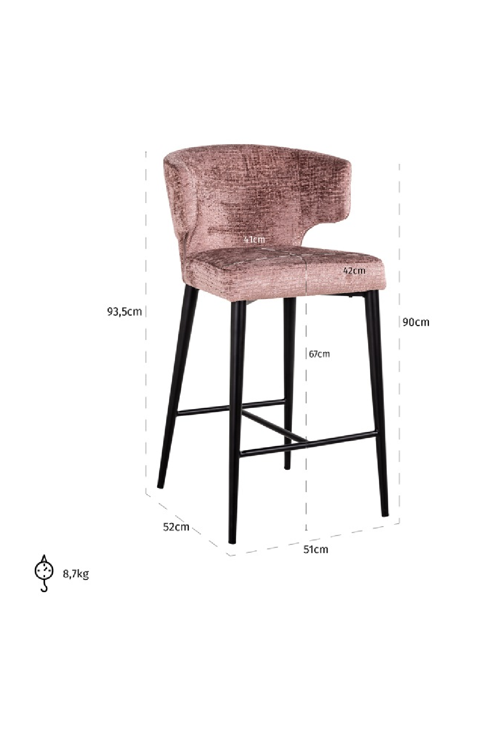 Modern Wingback Counter Chair | OROA Taylor | Oroa.com