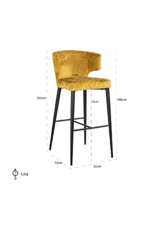 Modern Wingback Bar Chair | Richmond Interiors Taylor | Oroa.com
