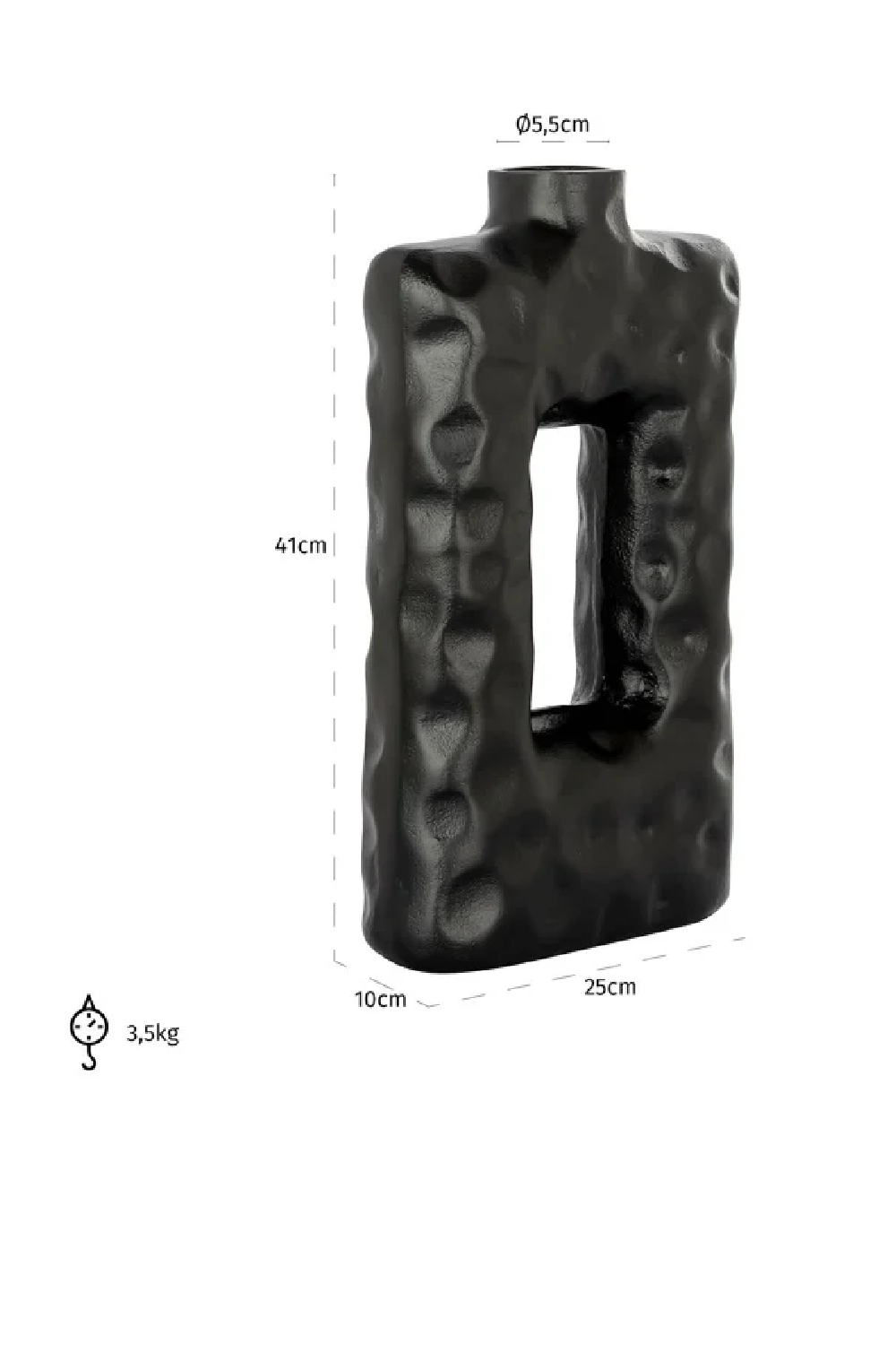 Black Aluminium Rustic Vase | Richmond Interiors Alain | Oroa.com