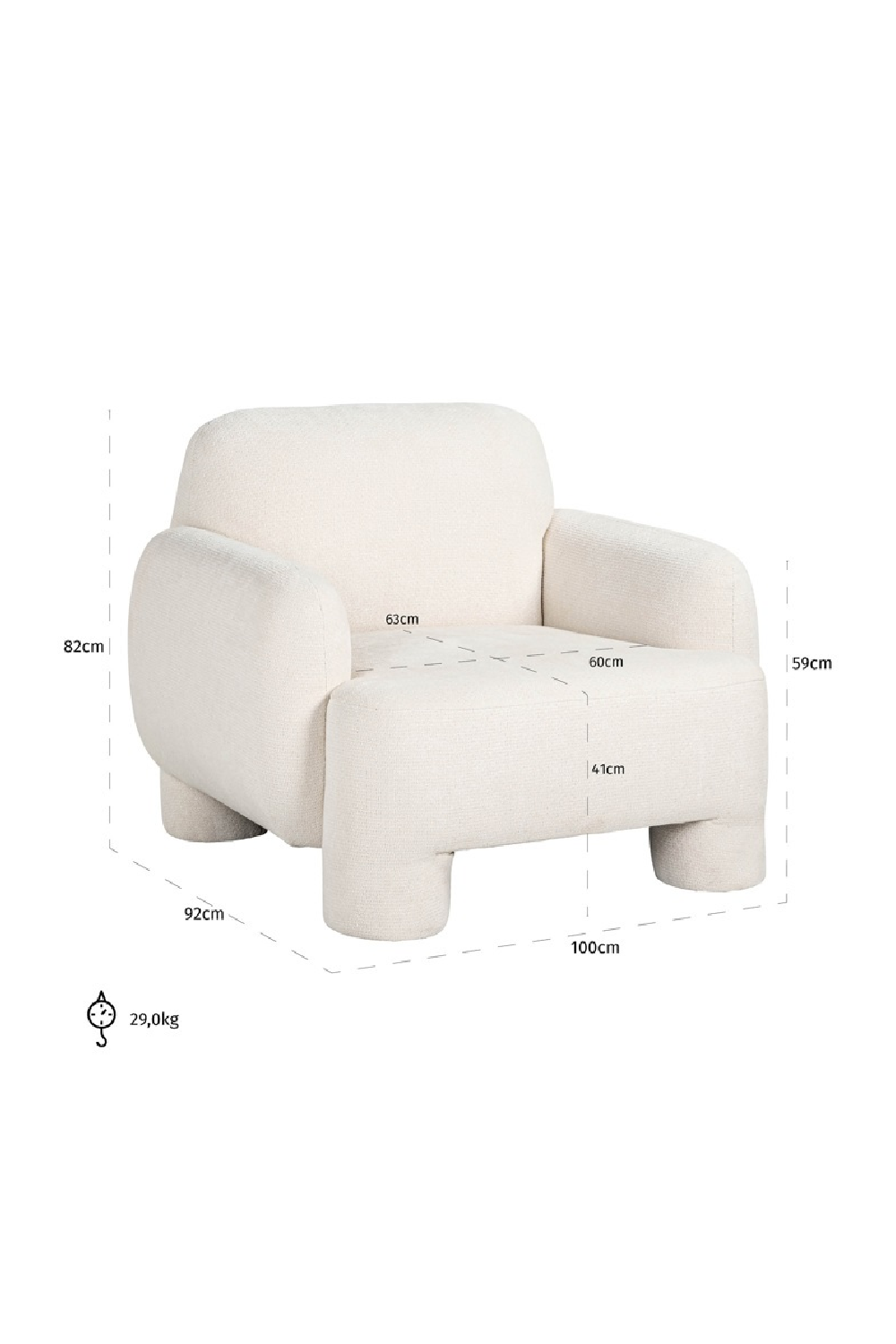 White Modern Easy Chair | OROA Boli | Oroa.com