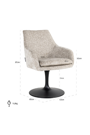 Pedestal Upholstered Swivel Chair | Richmond Interiors Marlon | Oroa.com