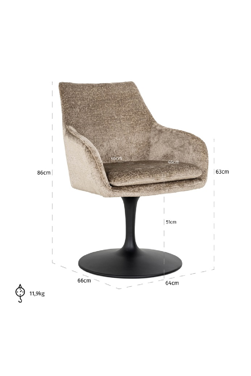 Pedestal Upholstered Swivel Chair | OROA Marlon | Oroa.com