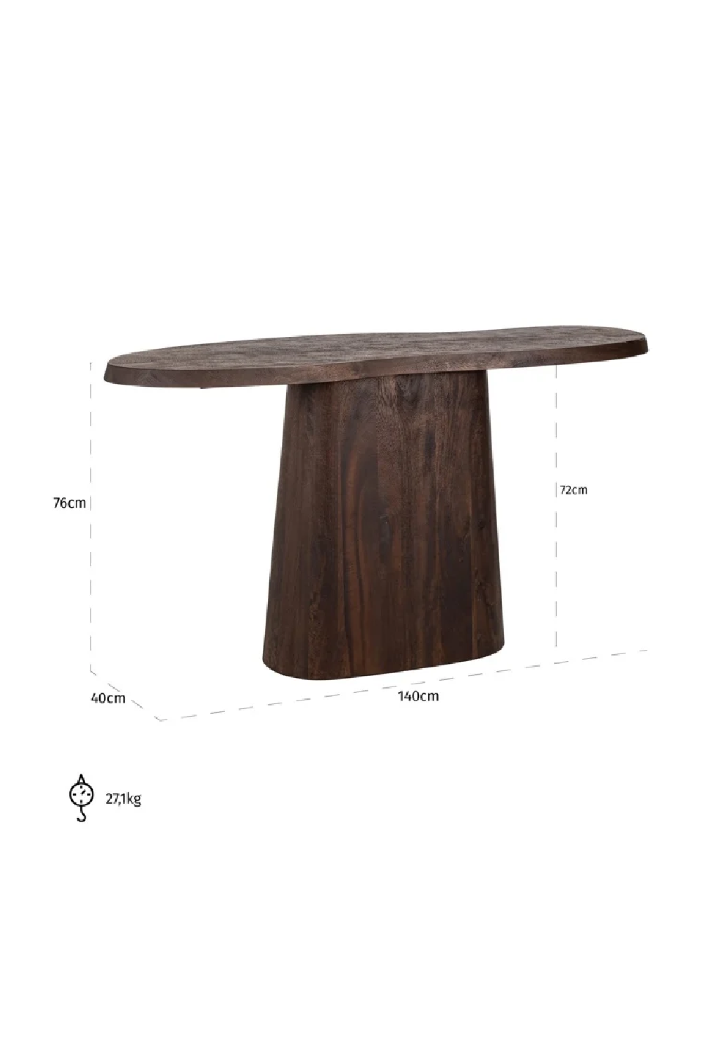 Wooden Organic-Shaped Console | OROA Odile | Oroa.com