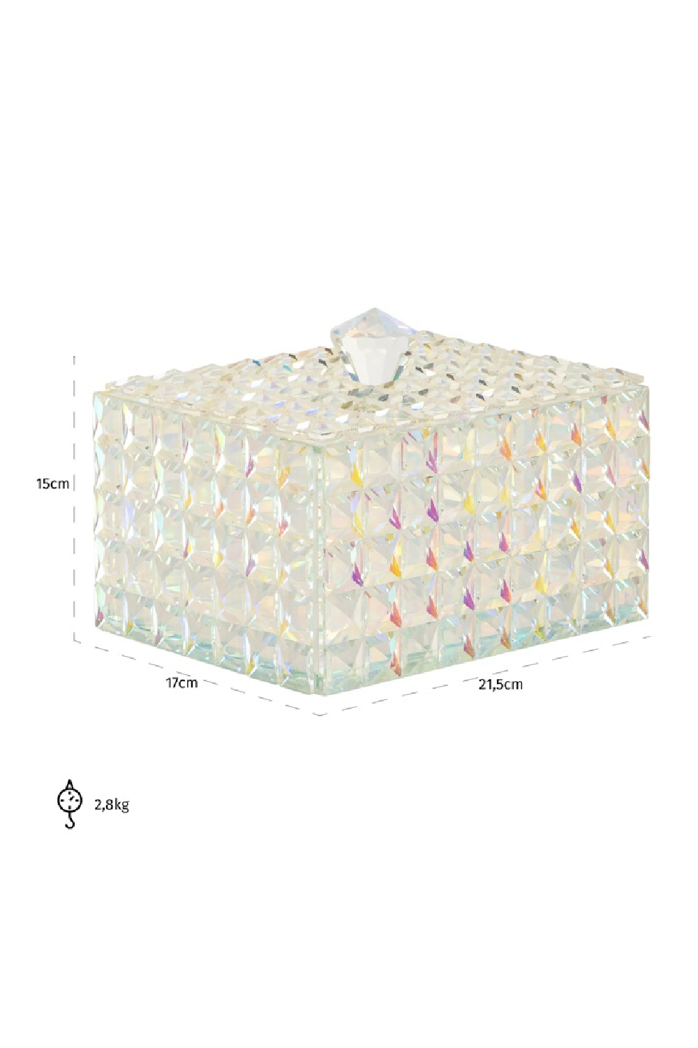 Faceted Crystal Jewelry Box | OROA Rainbow | Oroa.com