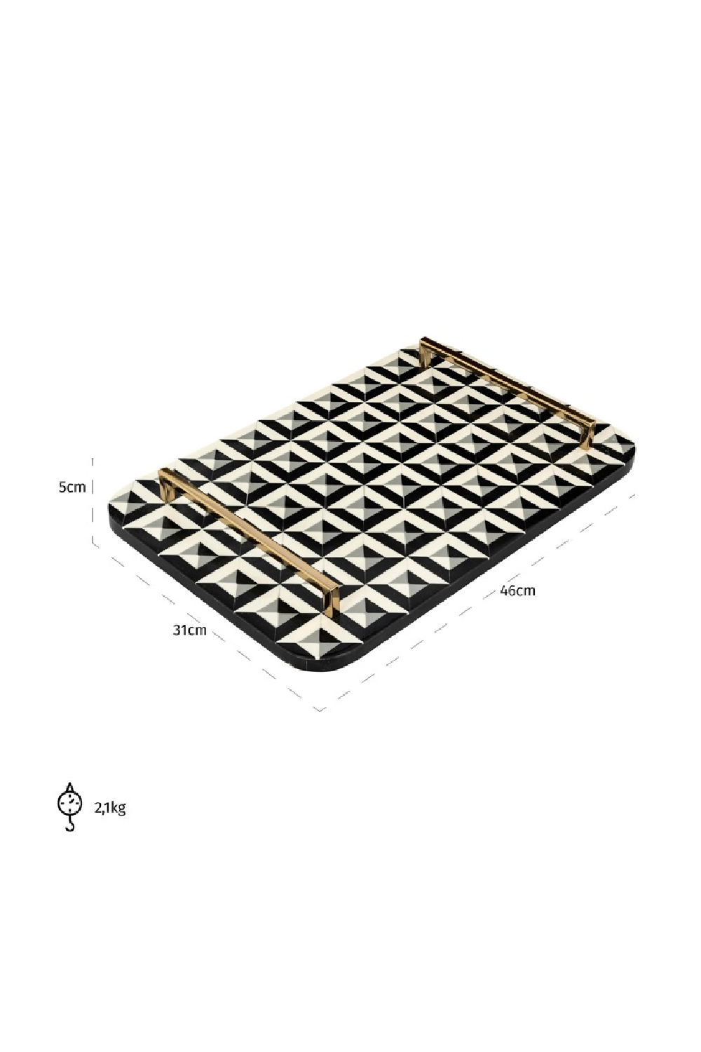 Geometric-Patterned Tray | OROA Birte | Oroa.com