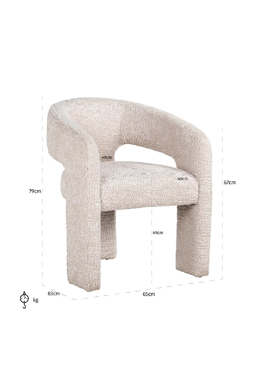 Cream Modern Accent Chair | OROA Belle | Oroa.com