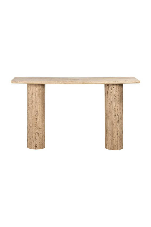 Cream Travertine Console Table | Richmond Interiors Hampton | Oroa.com