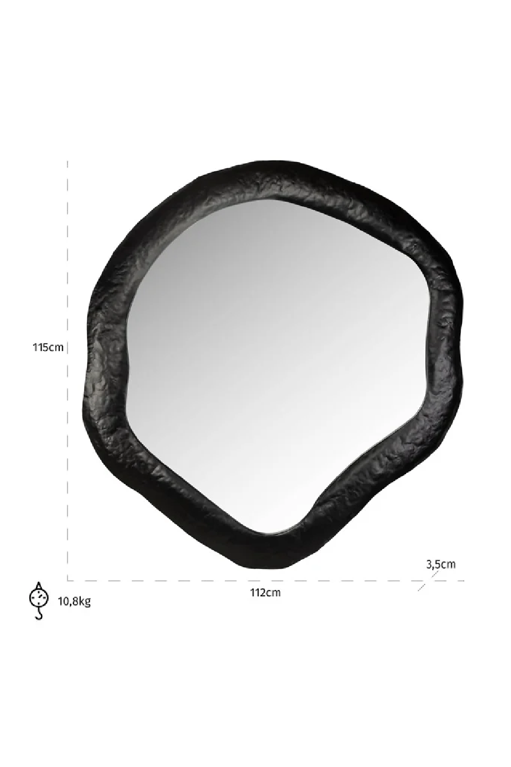 Black Organic-Shaped Mirror | OROA Babet | Oroa.com