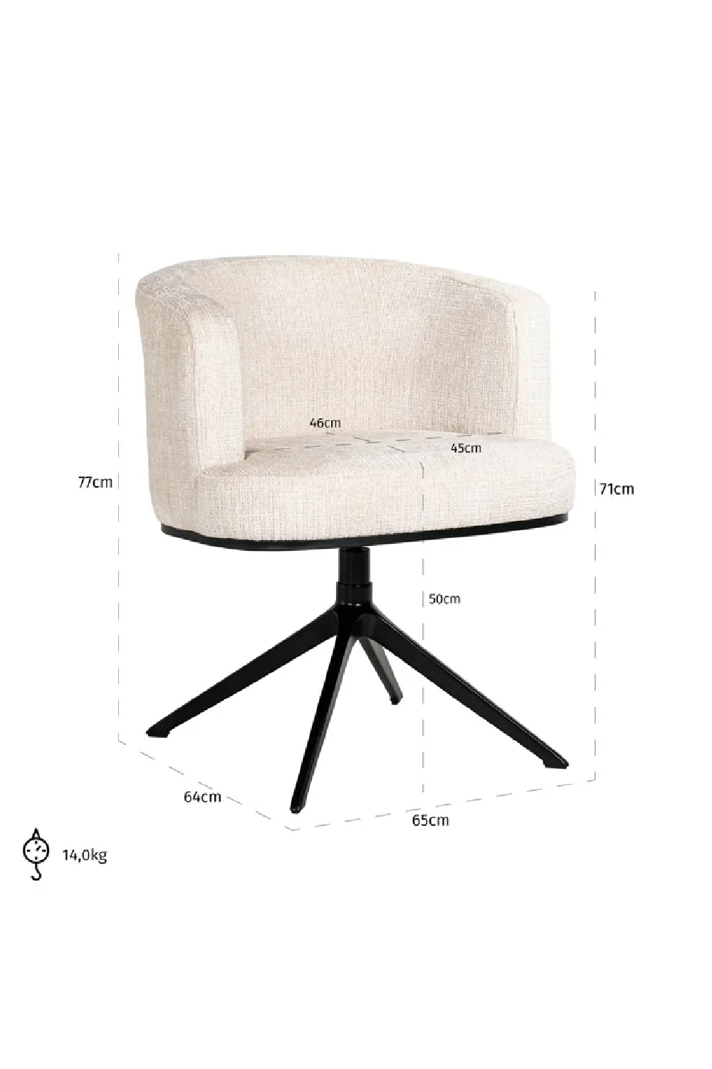 Curved Swivel Chair | OROA Cheyenne | Oroa.com