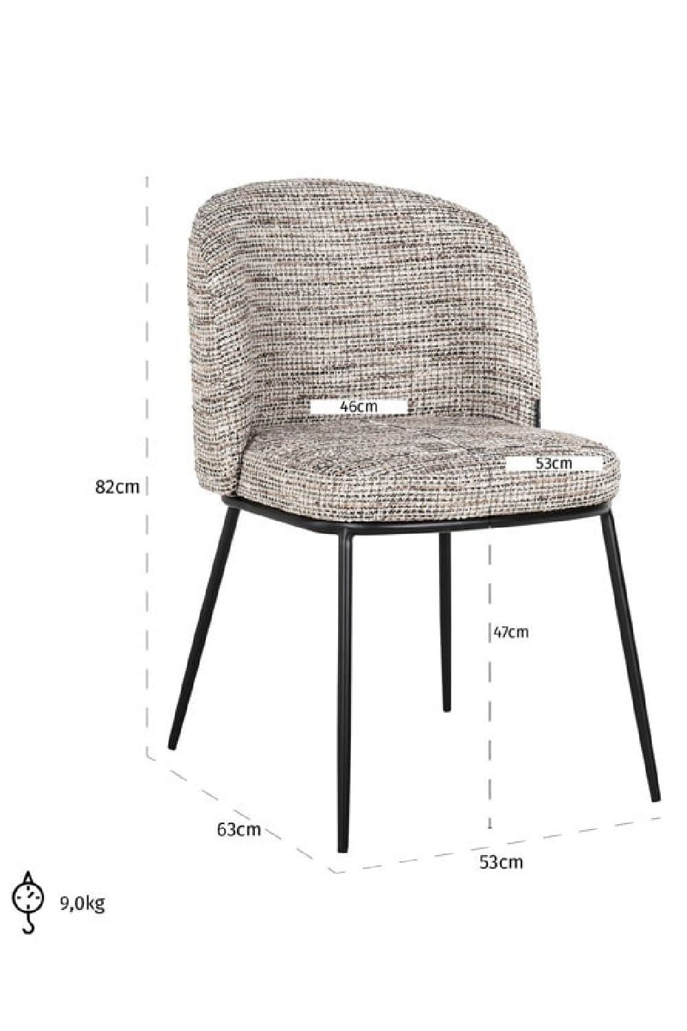 Curved-Back Dining Chair | OROA Elvi | Oroa.com