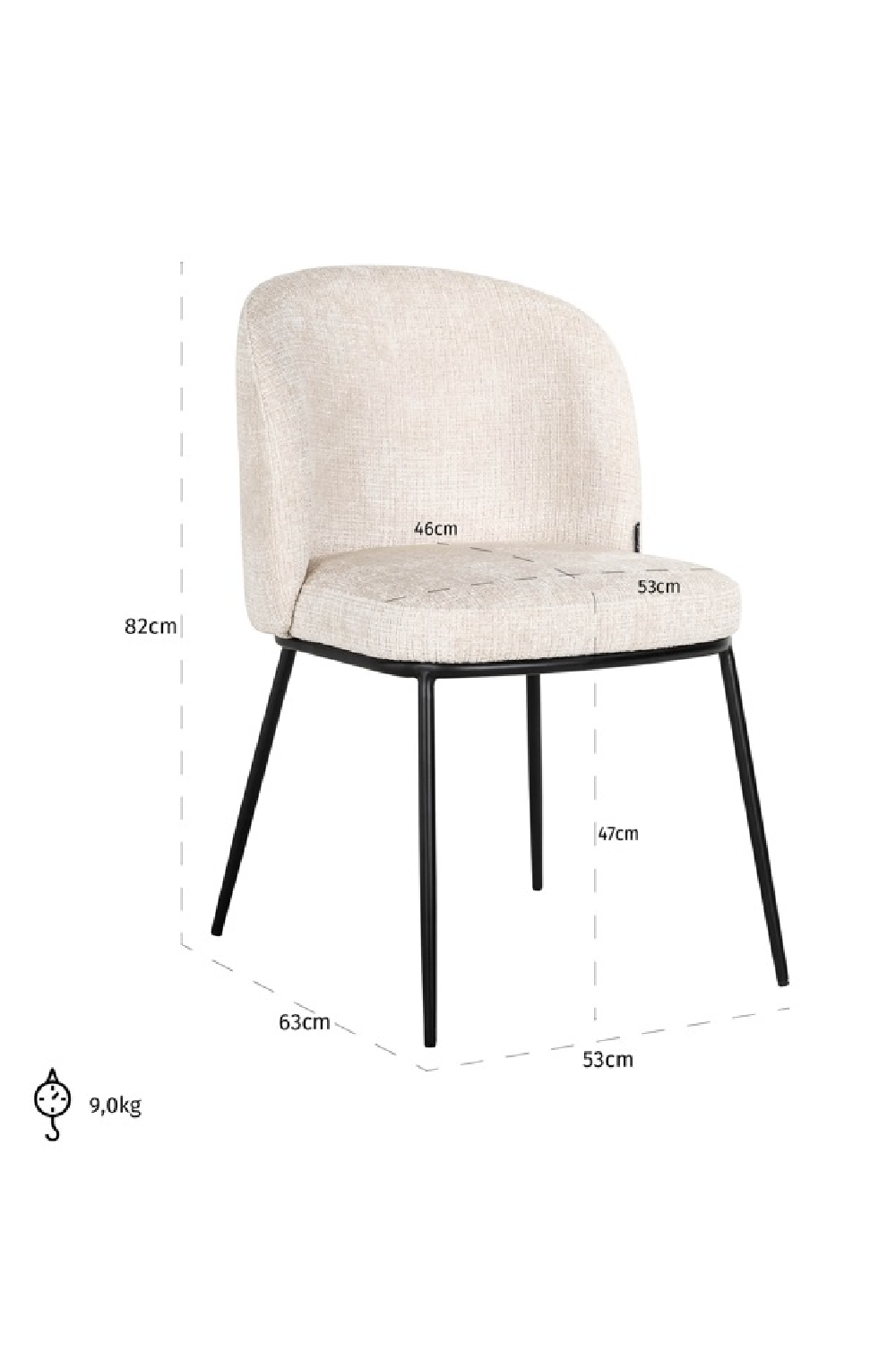 Curved-Back Dining Chair | OROA Elvi | Oroa.com