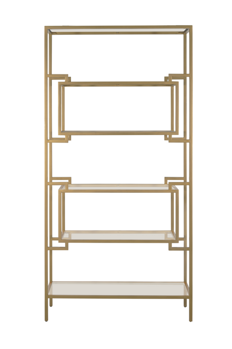 Golden Framed Glass Shelves Display Unit | Andrew Martin Architect