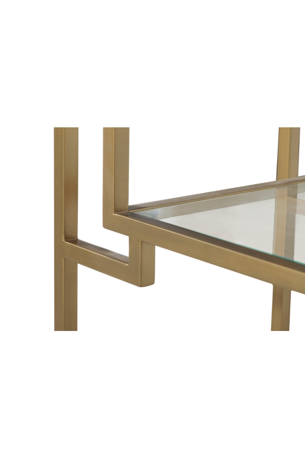 Golden Framed Glass Shelves Display Unit | Andrew Martin Architect